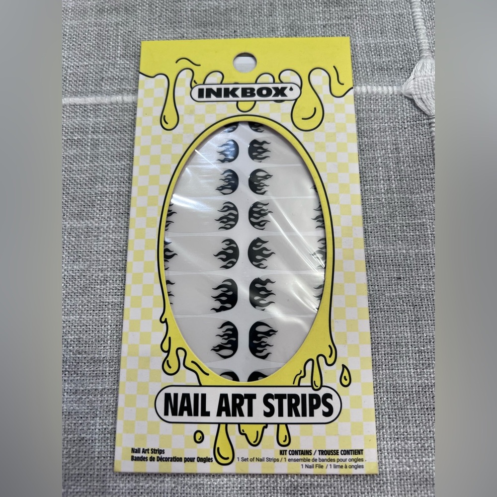 Inkbox Nail Art Strips with Black Flame Design